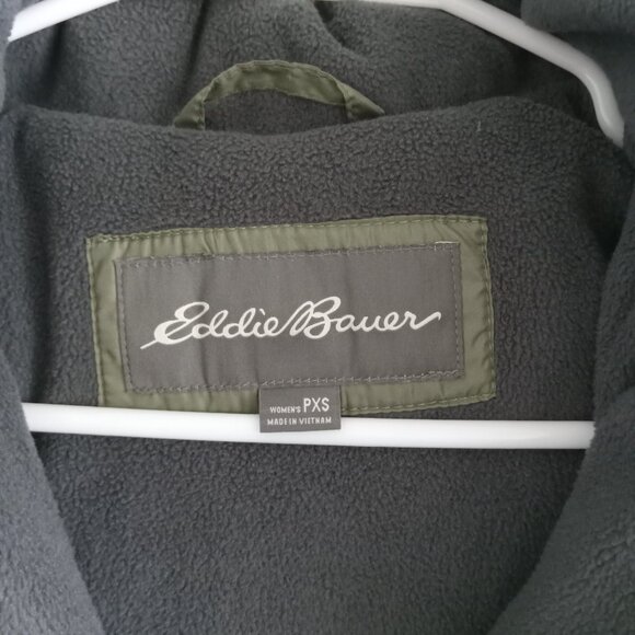 Eddie Bauer Green Puffer Coat with Fur Trim - Picture 4 of 10